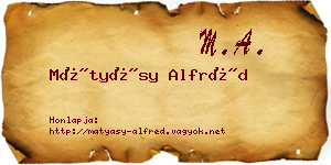 Mátyásy Alfréd névjegykártya